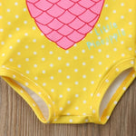 Little Pineapple Print Sleeveless Swimsuit