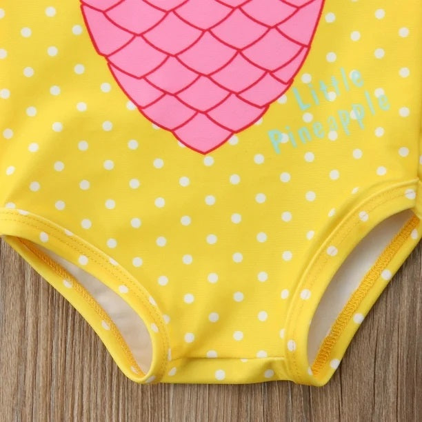 Little Pineapple Print Sleeveless Swimsuit