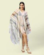 Striped Silk Beachwear Cover Up