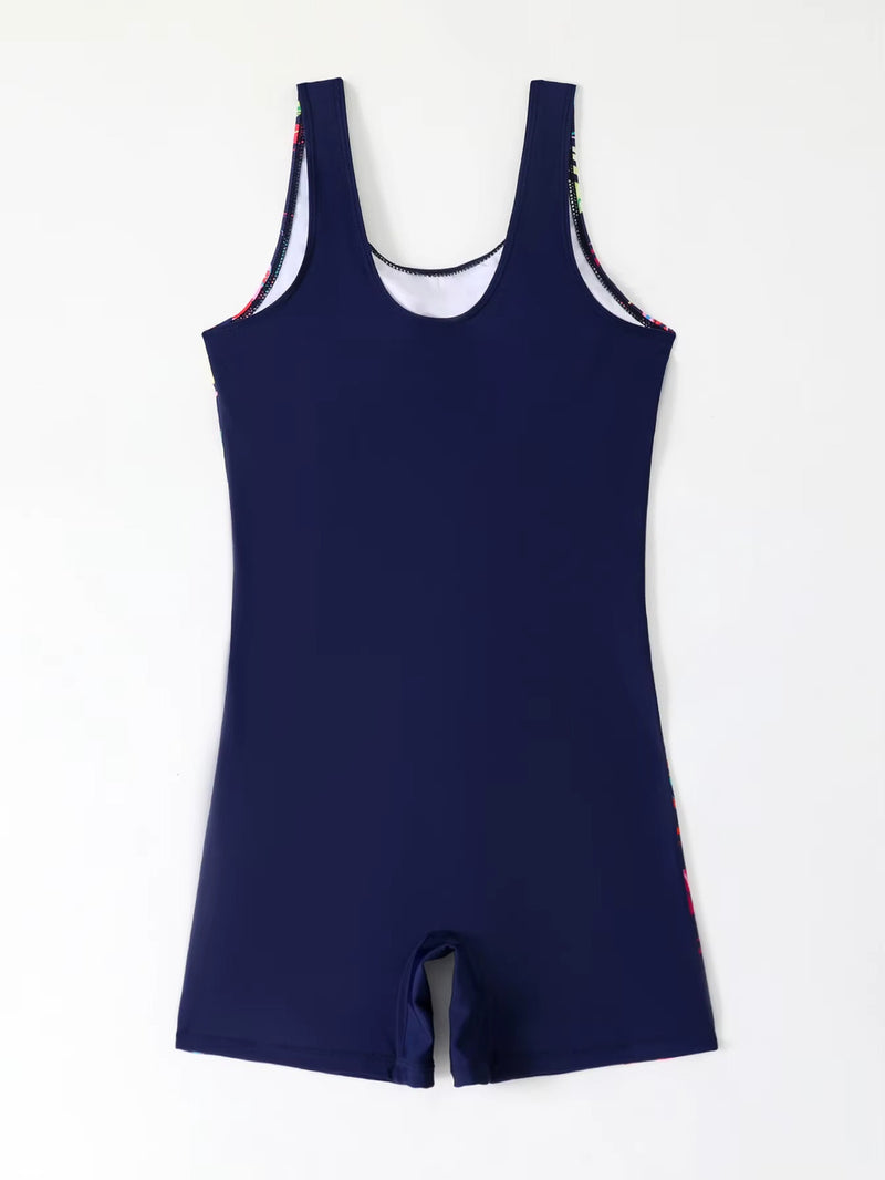 Scoop Neck Boyleg Swimsuit