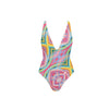 Cross-back Abstract Print Maillot