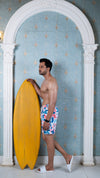 Geometric Patterned Men Board Shorts