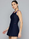 Plus Size Navy Blue Sleeveless Swimdress