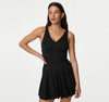 Black V-Neck Swim Dress