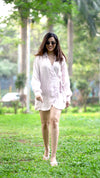 Linen Lilac Gold Wrap Shirt Dress