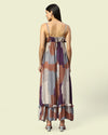 Abstract Long Ruffled Tiered Dress