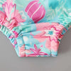 Fly Sleeve Floral Print Toddler Swimsuit