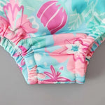 Fly Sleeve Floral Print Toddler Swimsuit