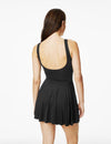 Black V-Neck Swim Dress