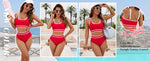 Color Block High Waist Bikini Set