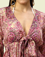 Purple Vintage Printed Cover-up Kimono