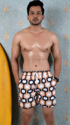 Nude Patterned Men Swim Shorts