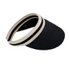 Black Woven Straw Visor Hat