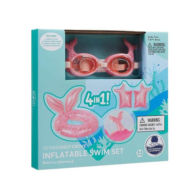 Inflatable Swim Seat - Pearl The Mermaid (4pc Set)