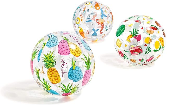 Lively Print Inflatable Balls (Pack of 3)