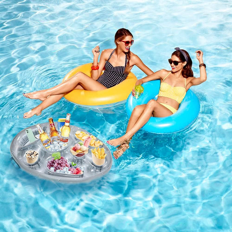 inflatable pool tray - floating tray for the swimming pool - beach company inflatable floating tray