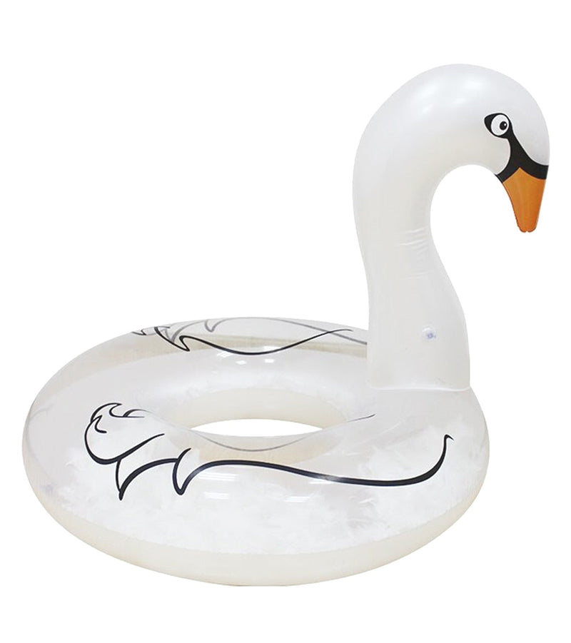 Swan Inflatable Pool Swim Float Tube with Feather 40"