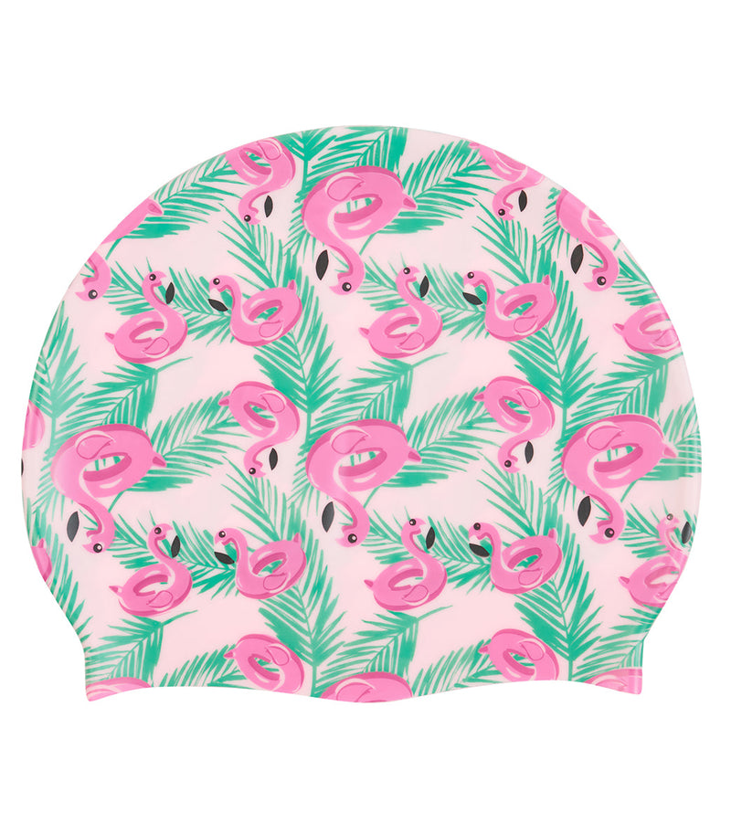 Flamingo Island Silicone Swim Cap