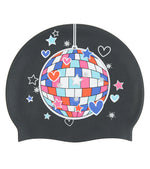 Disco Valentine Silicone Swim Cap