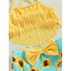 Sunflower Tassel Bikini Set with Headband