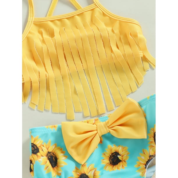 SUNFLOWER Tassel Bikini Set with Headband