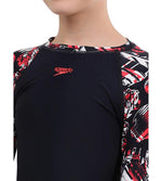 Speedo Glitchamp Allover Long Sleeve Rashguard T-shirt - Jr