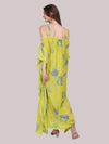 Printed Off Shoulder Long Kaftan