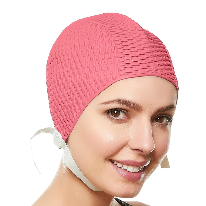 Bubble Swim Cap with Chin Strap