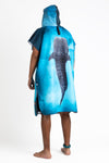 Big Blue Nomad Suede Hooded Towel Poncho