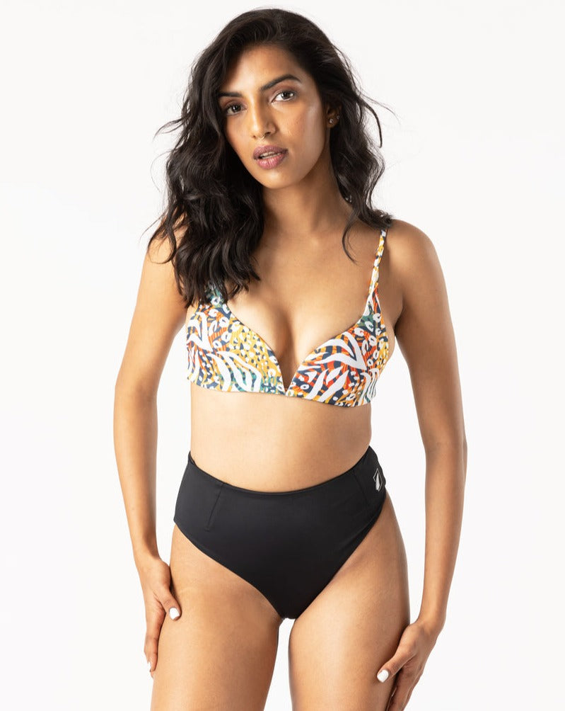 Safari Print High Waist Bikini Bottom Set