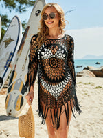 Fringe Trim Crochet Cover Up