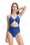 Cutout halter high waist swimsuit 