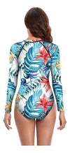 Monstera Rashguard Zipper Swimsuit