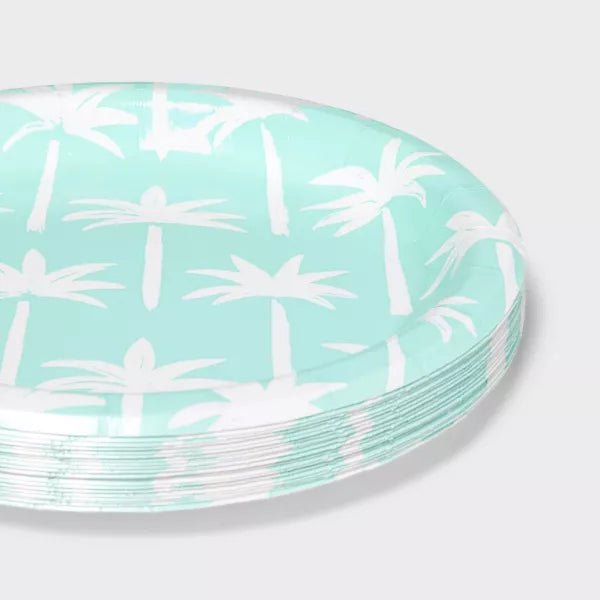 Palm Tree Paper Plates  (Set of 20)