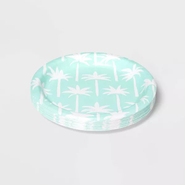 Palm Tree Paper Plates  (Set of 20)