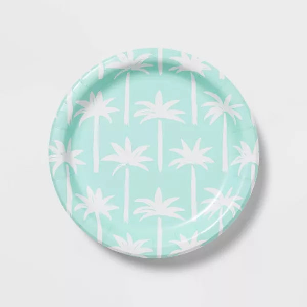 Palm Tree Paper Plates  (Set of 20)