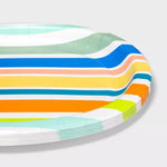 Summer Stripe Oval Paper Plates  (Set of 10)