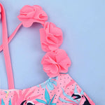 Tropical Toucan Print Ruffle Bikini Set