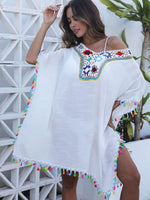 Tassel Trim Side Split Cover Up