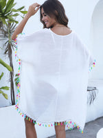 Tassel Trim Side Split Cover Up