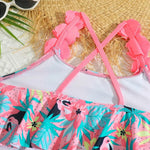 Tropical Toucan Print Ruffle Bikini Set