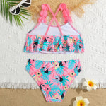 Tropical Toucan Print Ruffle Bikini Set