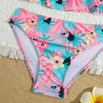 Tropical Toucan Print Ruffle Bikini Set