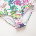 Ruffle Leaf Print Swimsut