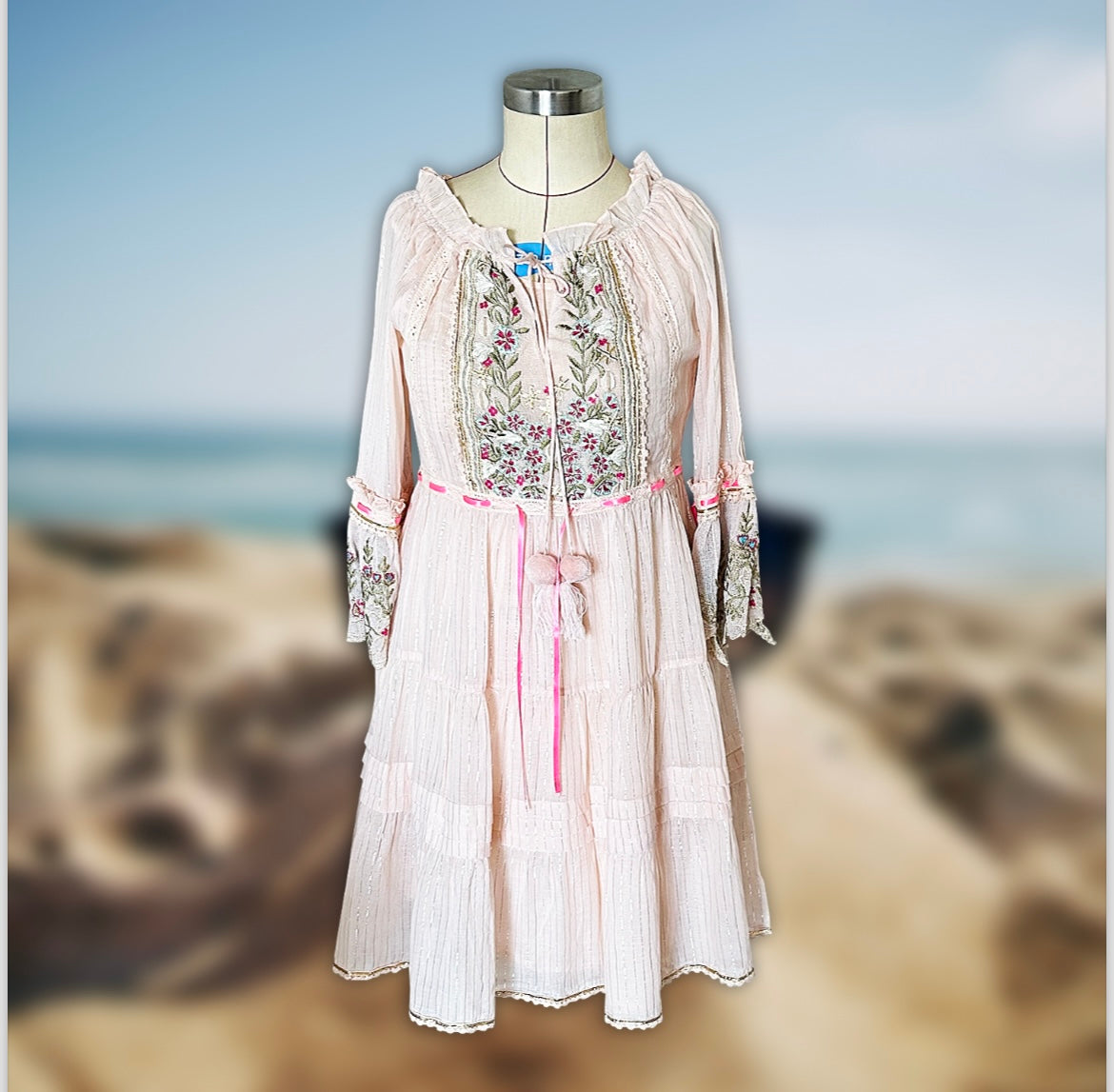 A line shops embroidered dress