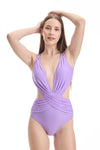 Lilac Superstar Swimsuit with Metal Mesh Shoulder