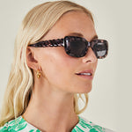 Tortoiseshell Twist Arm Sunglasses