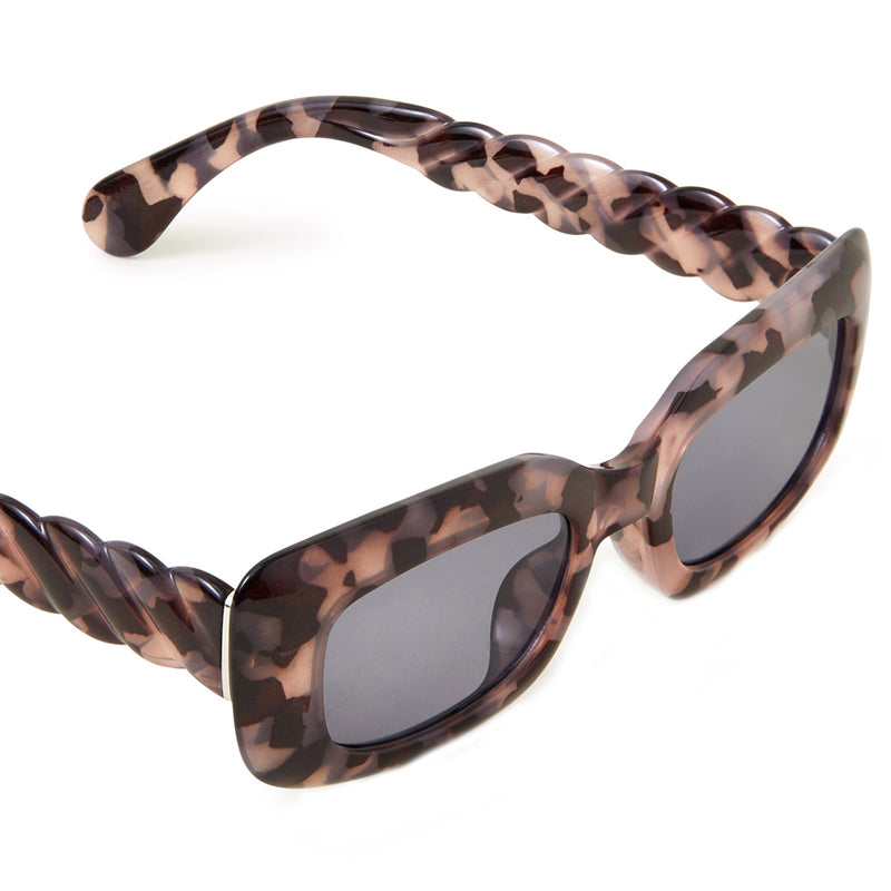 Tortoiseshell Twist Arm Sunglasses