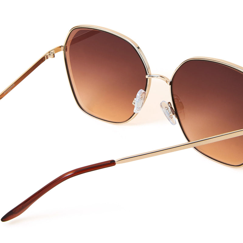 Gold Metal Rim Square Sunglasses