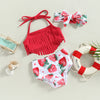 Strawberry Tassel Bikini Set with Headband